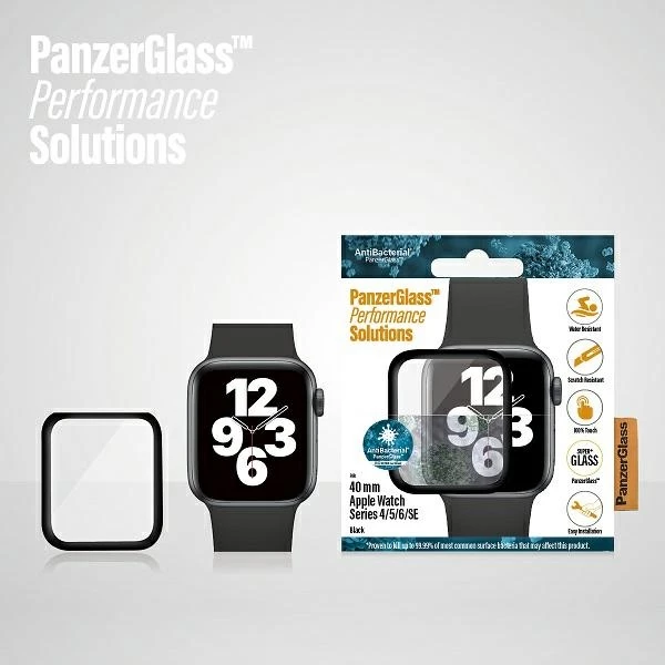 Xham i temperuar PanzerGlass për Apple Watch 4/5/6/SE, 40mm, i zi