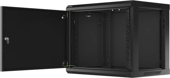 Kasë rrjeti Lanberg WF01-6409-00B, 19", 6U, 600x450 mm, e zezë, për mur