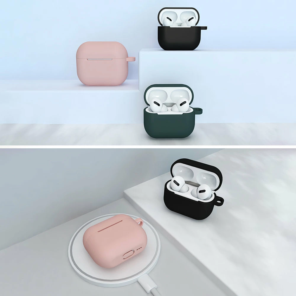 Mbështjellës Hurtel për AirPods 3 me karabiner, silikon, rozë