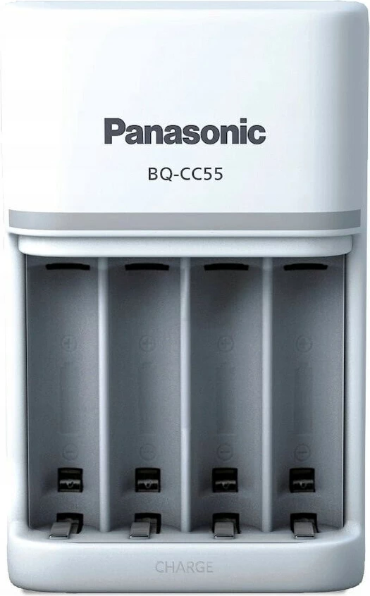 Karikues baterish Panasonic Eneloop Smartplus BQ-CC55, për AA/AAA, i bardhë