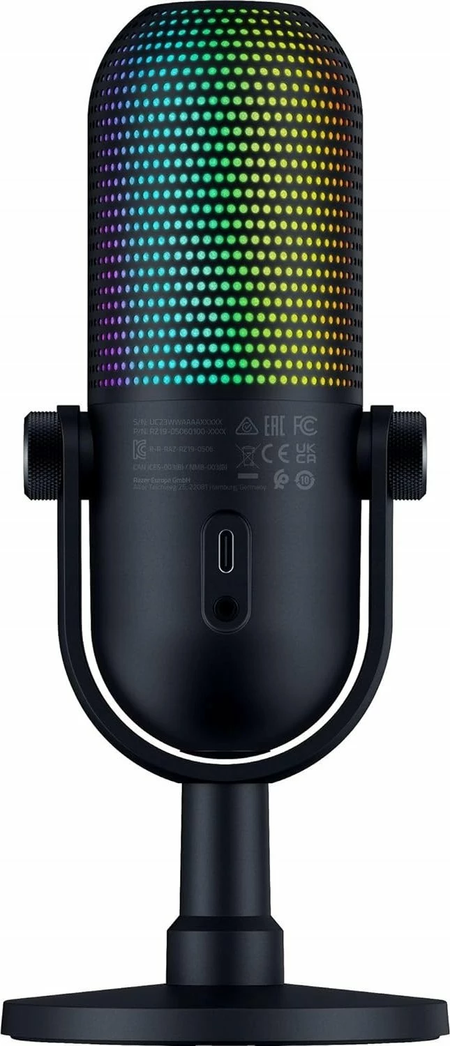 Mikrofon USB-C Razer Seiren V3 Chroma RZ19-05060100-R3M1, dinamik, RGB, superkardioid, i zi