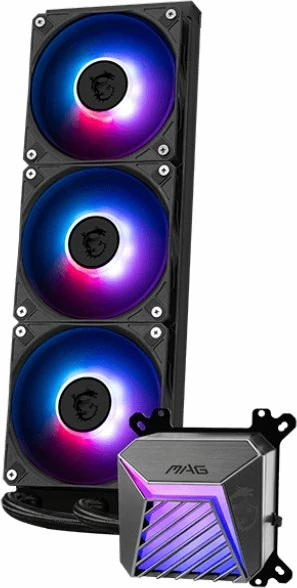 Ftohës uji MSI MAG CoreLiquid A15 360 (306-7ZW9A11-L80), radiator 360 mm, 3x120 mm ARGB PWM, e zezë