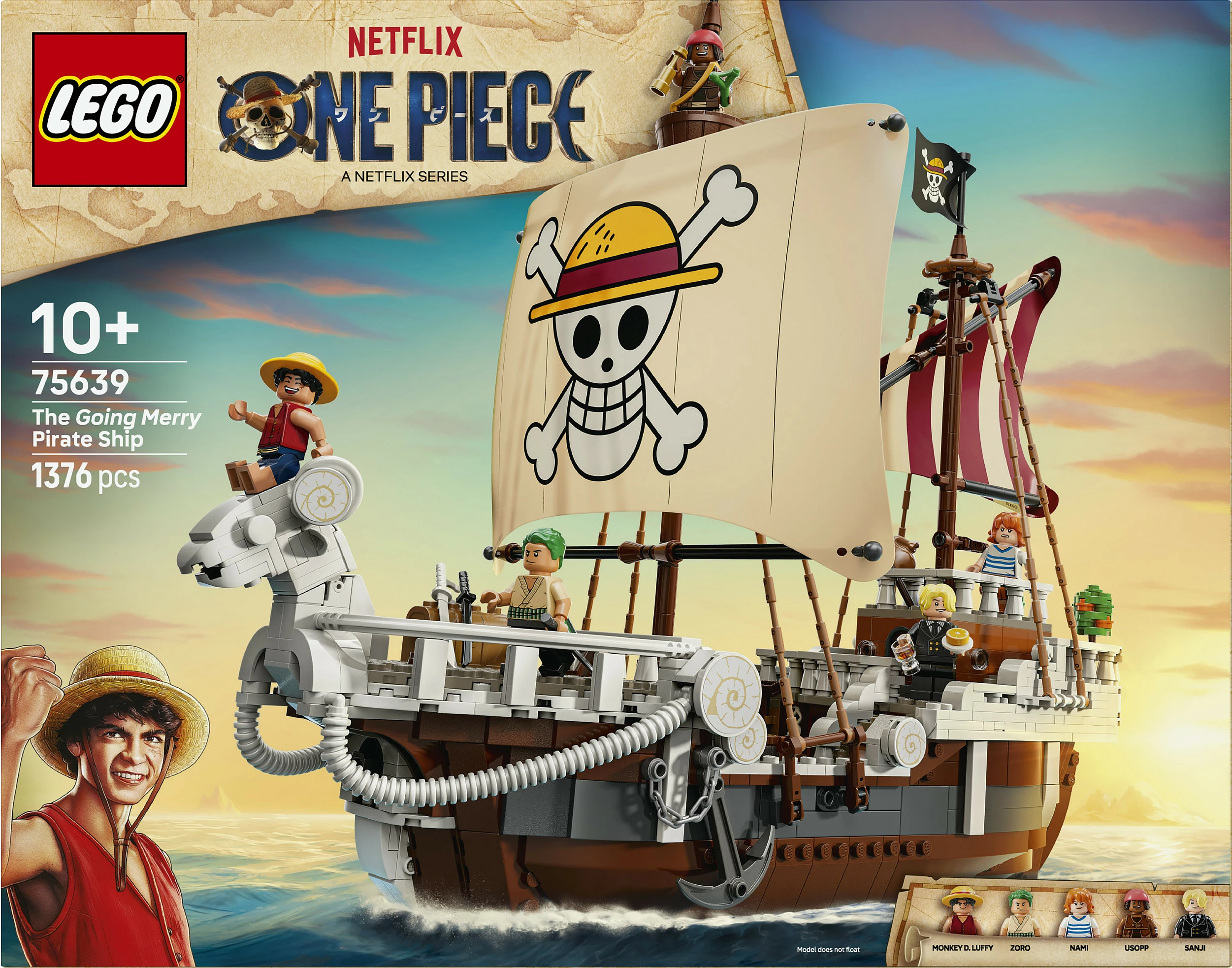 Set ndërtimi LEGO ONE PIECE The Going Merry Pirate Ship 75639, 1376 pjesë, 10+, multikolor