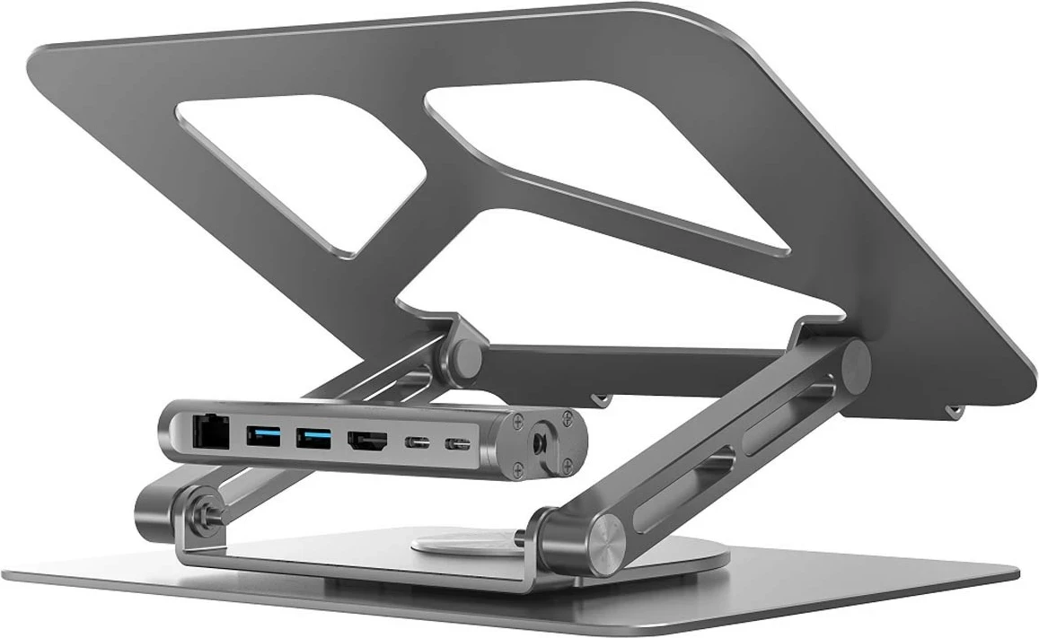 Podstavek për laptop Unitek USB-C HDMI 4K PD 100W, ngjyrë argjendi