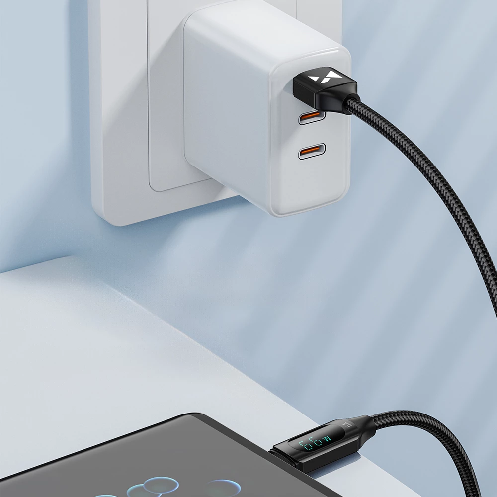 Kabllo USB-A në USB-C Wozinsky WUACC2, 2m, 66W, 6A, e zezë