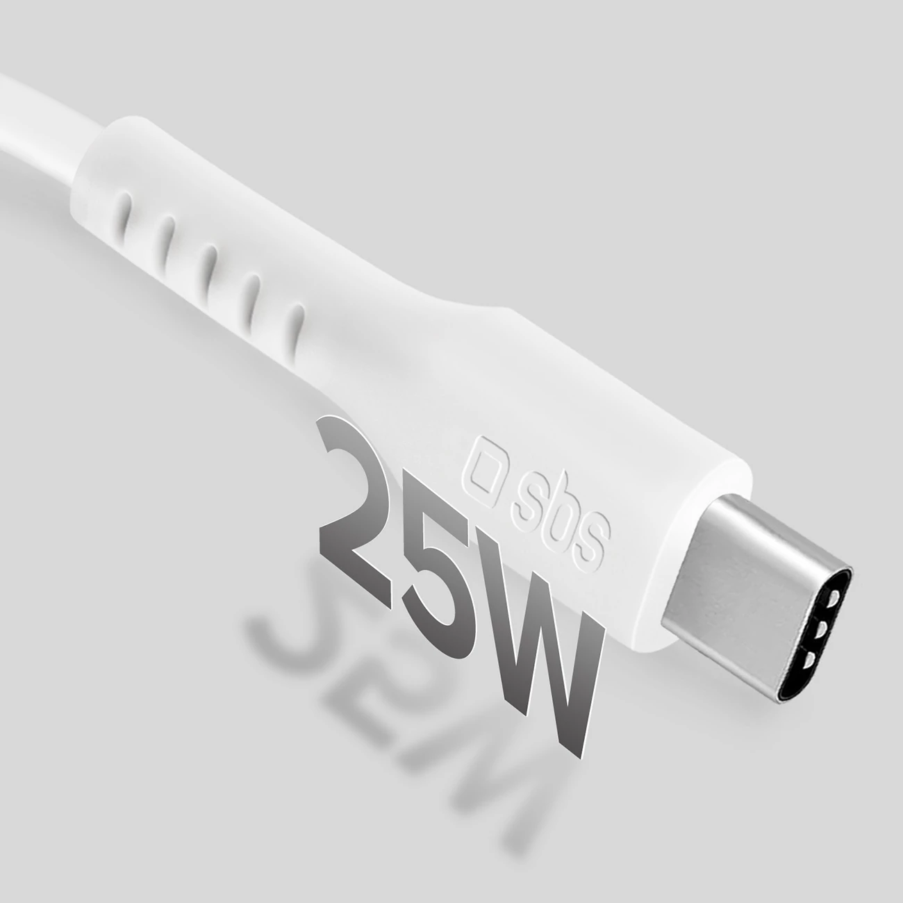 Kabllo USB-C SBS TECABLETCC10W, 1m, 25W, e bardhë