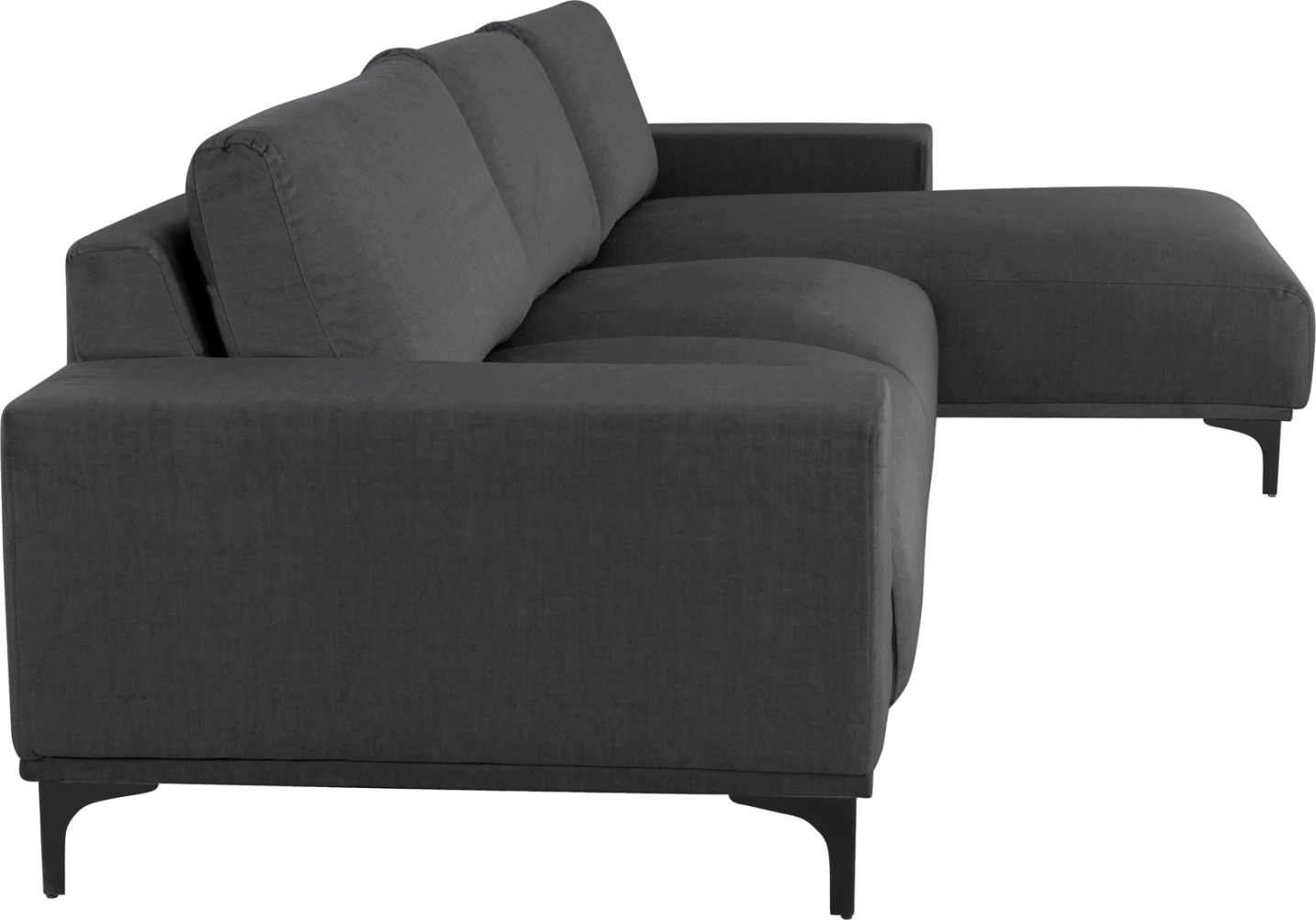 Kënd divani NOA FH3278.02R, pëlhurë antracit, 288x90-157x67-80H cm