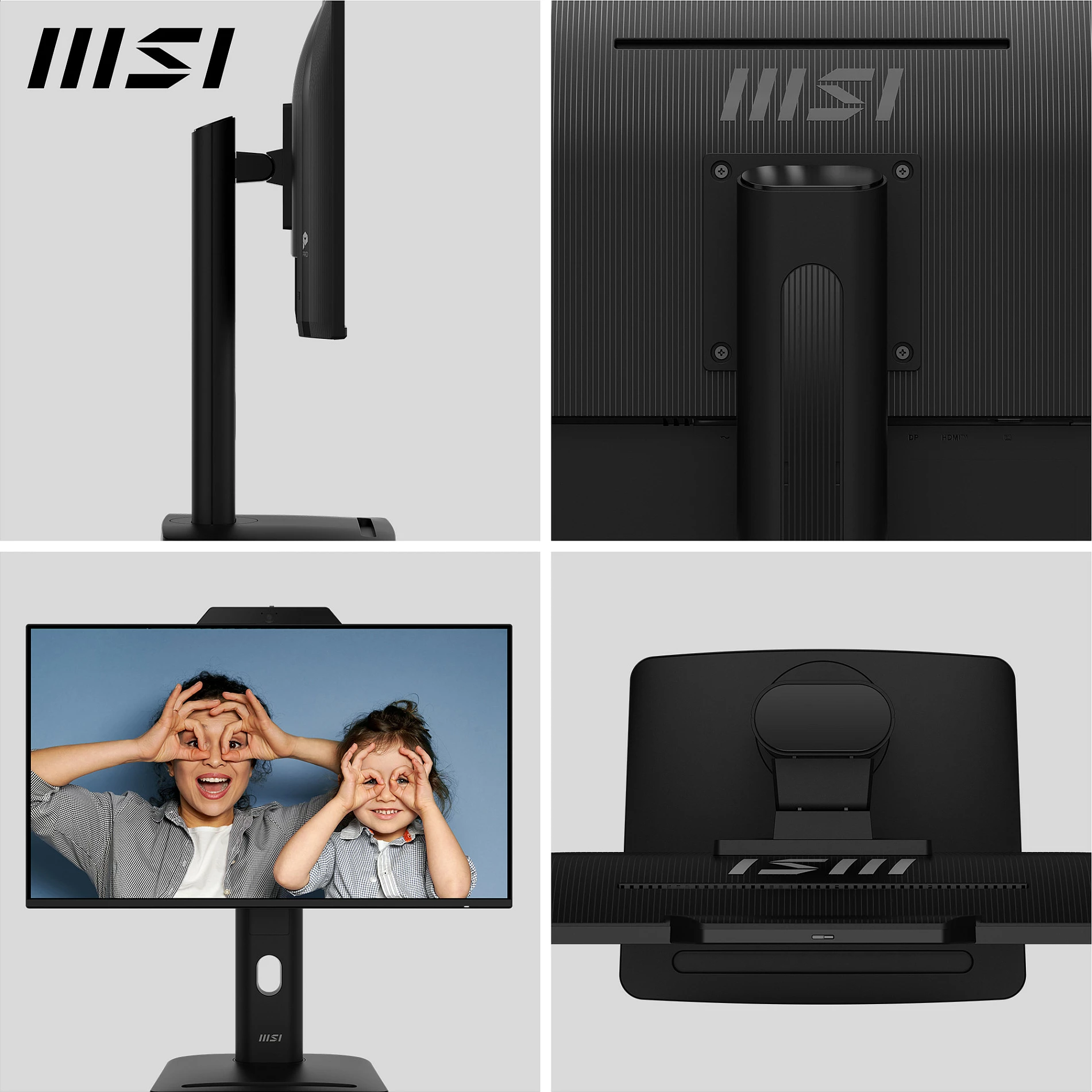 Monitor MSI PRO MP242PMGDE 24", IPS, FHD, 120Hz, 1ms, me kamerë, USB hub, i zi