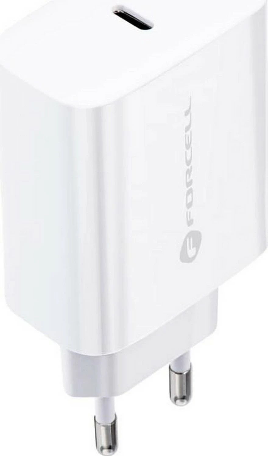 Karikues Forcell F-Energy TFK-25WPD me kabllo Type-C në Type-C, 25W, bardhë
