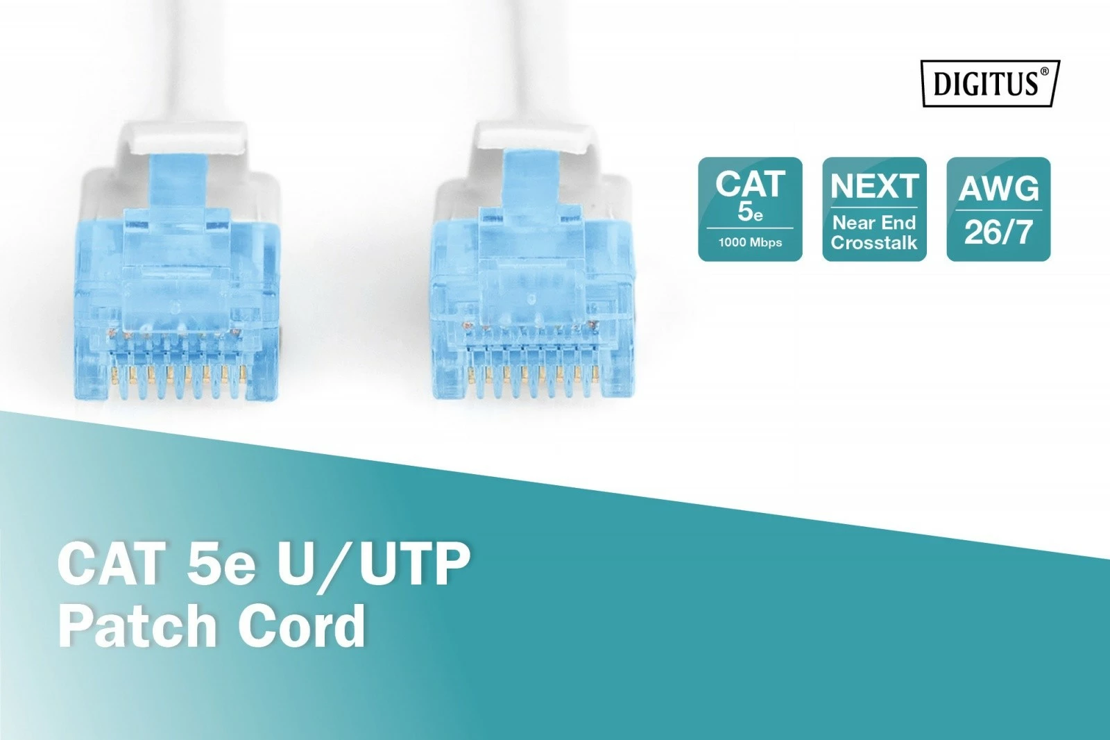 Kabllo rrjeti, Digitus, DK-1512-030/WH, Cat.5e U/UTP RJ45 në RJ45, 3m, e bardhë