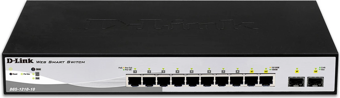 Switch D-Link DGS-1210-10, Managed, L2, Gigabit Ethernet, 1U