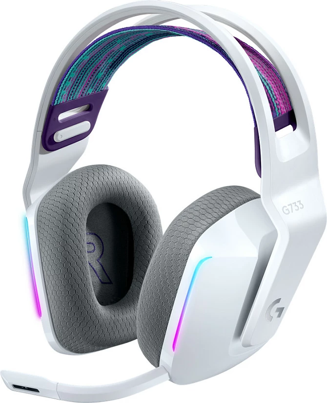 Kufje gaming Logitech G733 LIGHTSPEED, Wireless, RGB, të bardha
