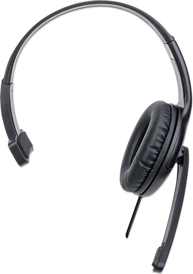 Kufje me mikrofon MANHATTAN Mono USB, USB-A, monaurale, të zeza