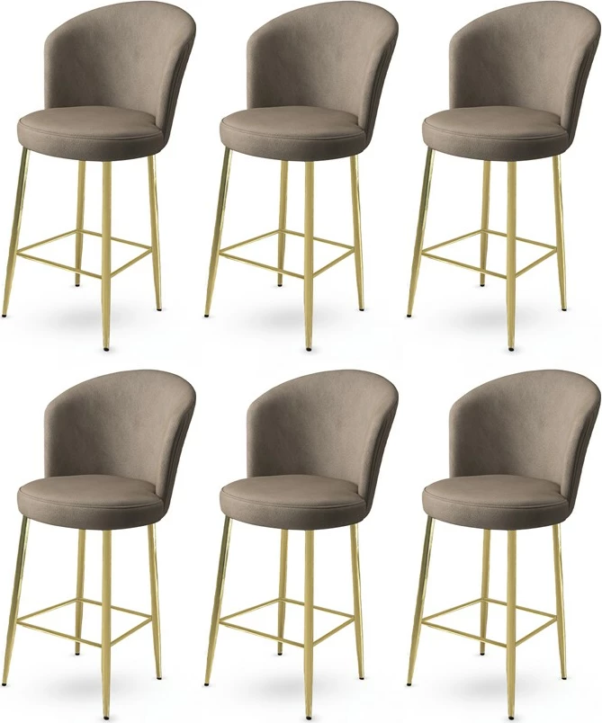 Set karrigesh për bar (6 copë), Hanah Home, Alte, kapuçino, ari