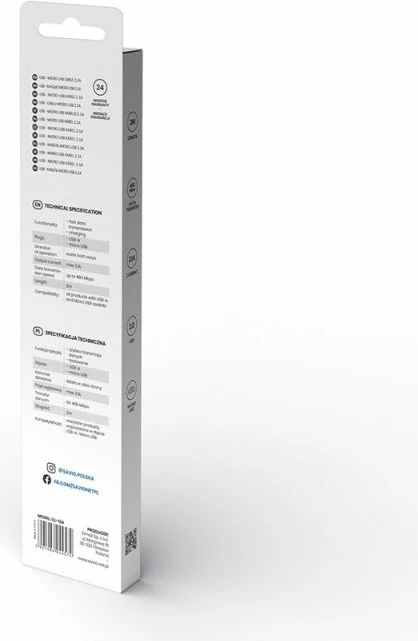 Kabllo USB Savio, e bardhë