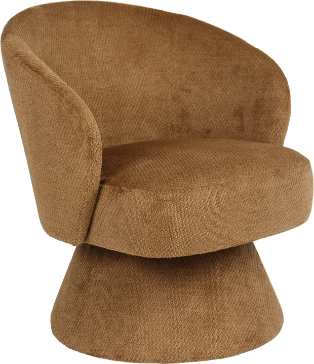 Karrige me rrotullim Cioura, stof kafe, 70x68x75cm