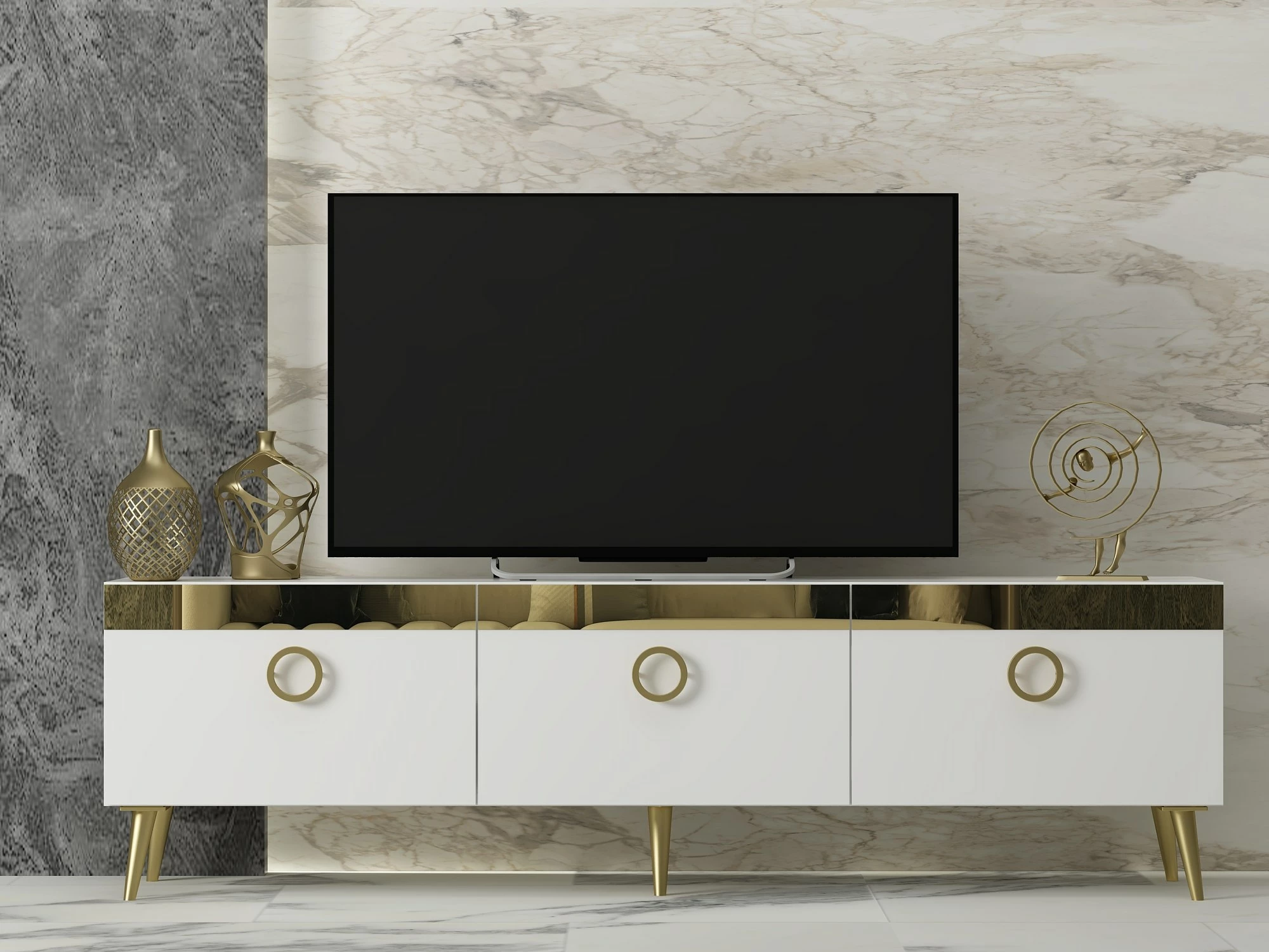 Komodë TV Hanah Home, Safar, e bardhë