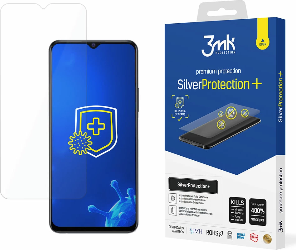 Mbështjellës ekrani 3mk SilverProtection+ për Vivo Y52 5G, antimikrobial, transparent