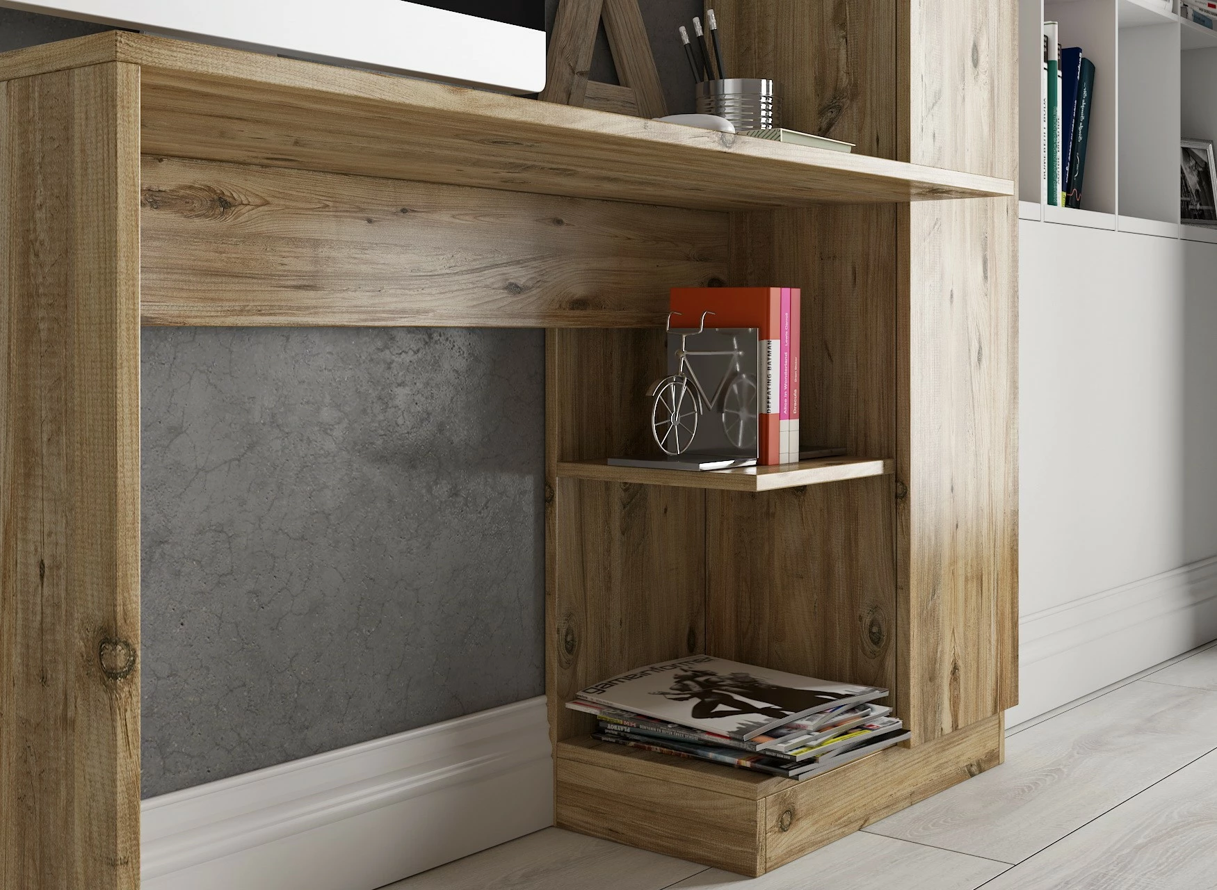 Tavolinë pune për studime, ngjyrë Atlantic Pine, Skye Decor, Matilda