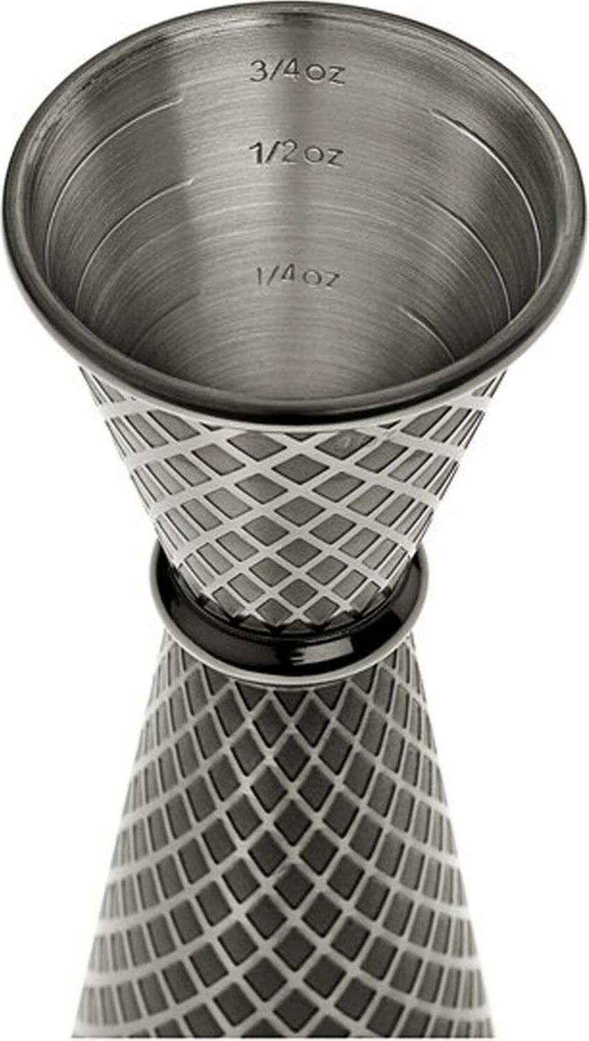 Matës koktej (jigger), BarFly, Diamond Lettice stil japonez, 30/60 ml, e zezë