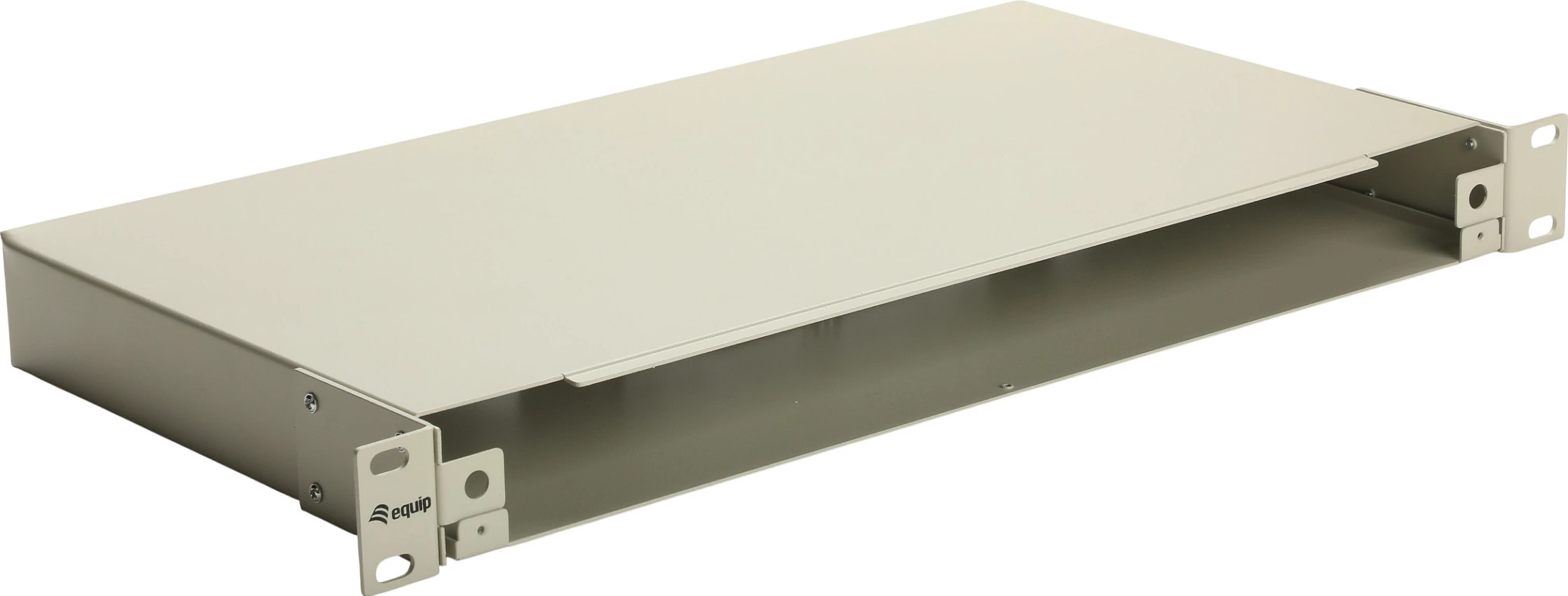 Kuti fibër optike 19" EQUIP Space-Box, 1U, pa panel, çelik, gri