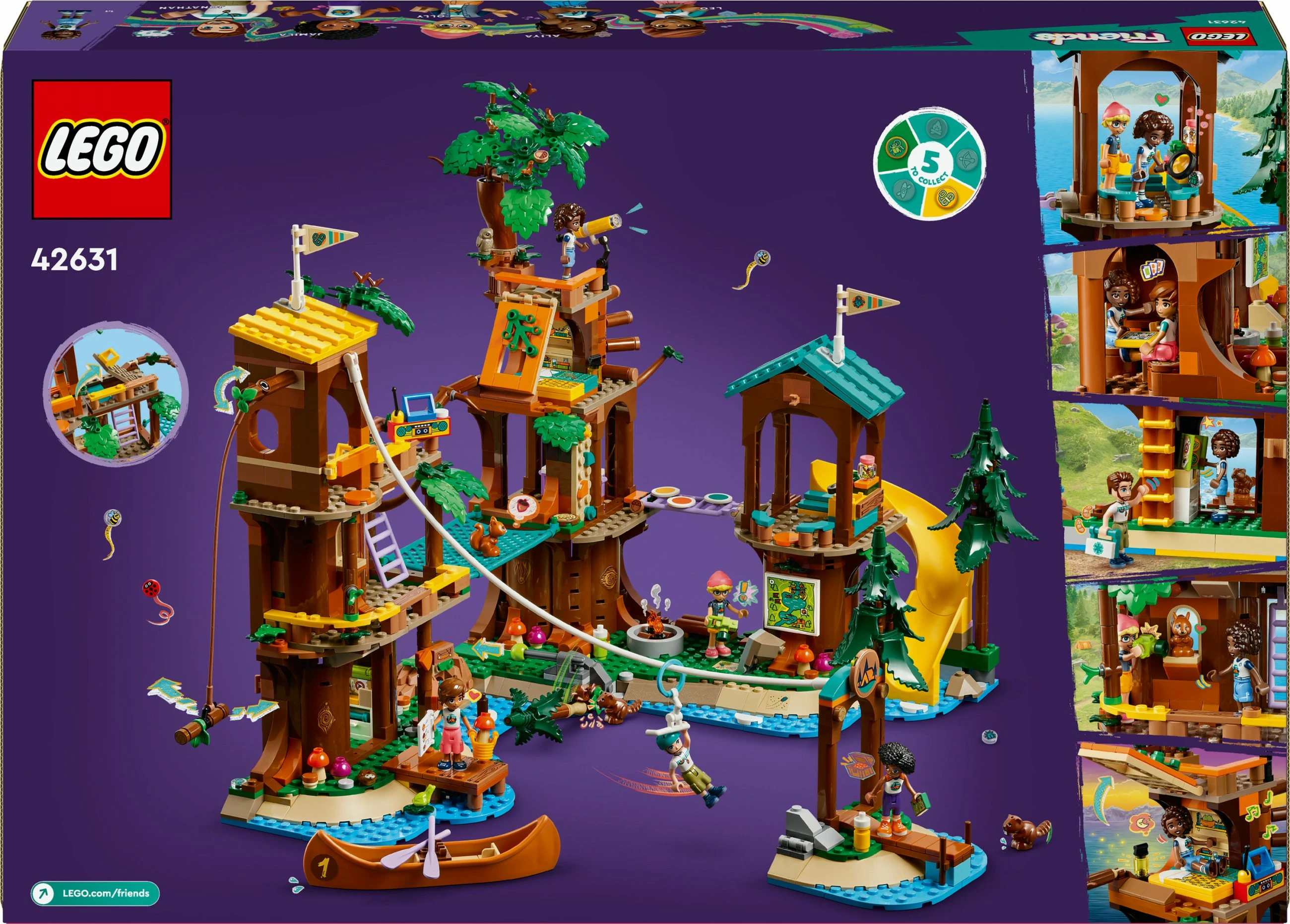 Set ndërtimi LEGO Friends 42631, Adventure Camp Tree House, multikolor