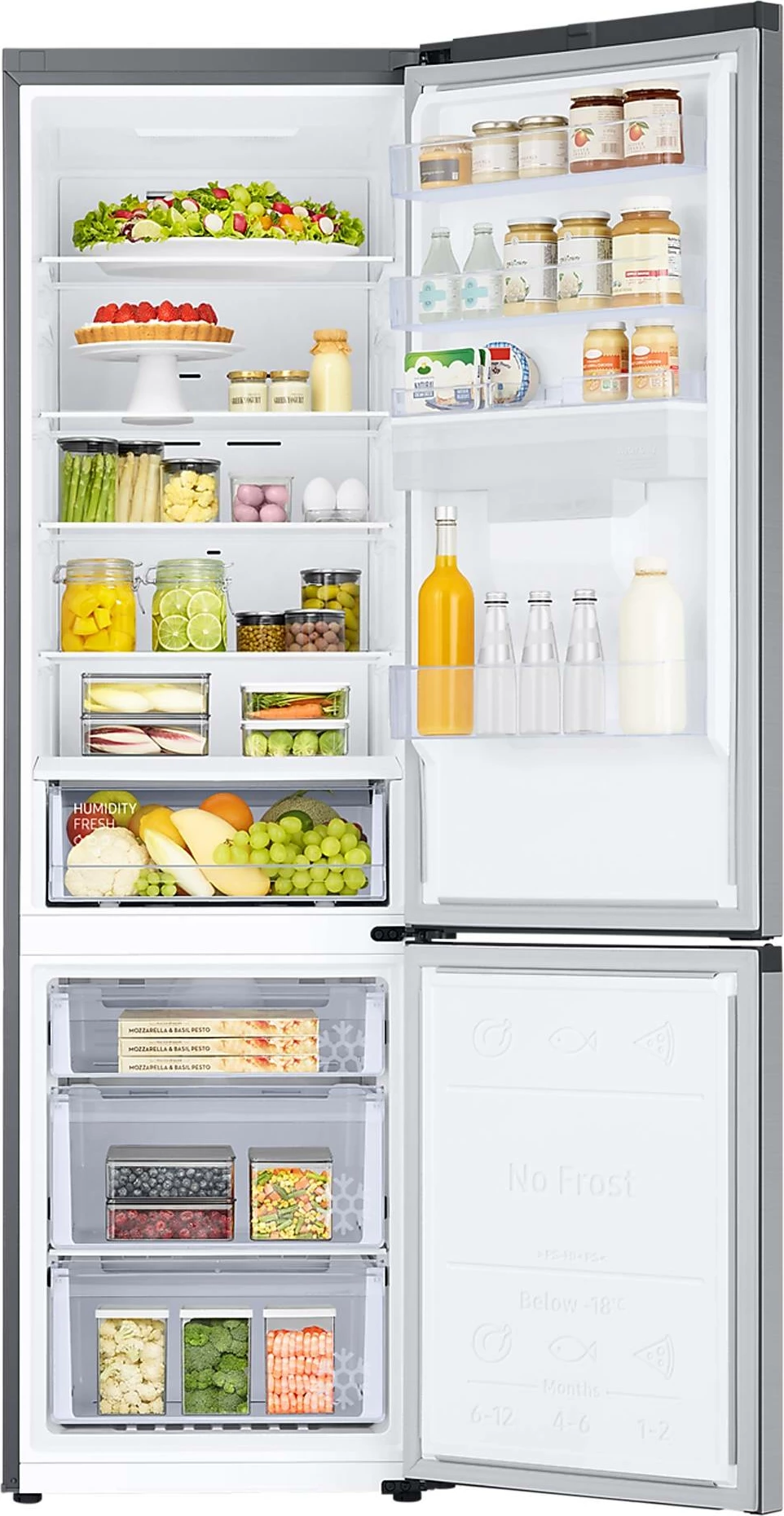 Frigorifer kombinë, Samsung, RB38C650ESA/EK, 386 L, NoFrost, All‑Around Cooling, SpaceMax, dozues uji, klasë energjie E, metal grafit