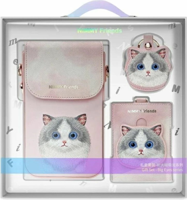 Çantë telefoni, Nimmy Big Eyed Pet 2.0 Cat 3-in-1, rozë