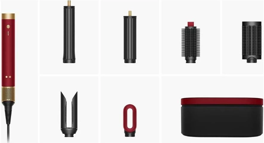Tharëse flokësh Dyson Airwrap Co‑anda, 1700W, 6 pjesë, e kuqe