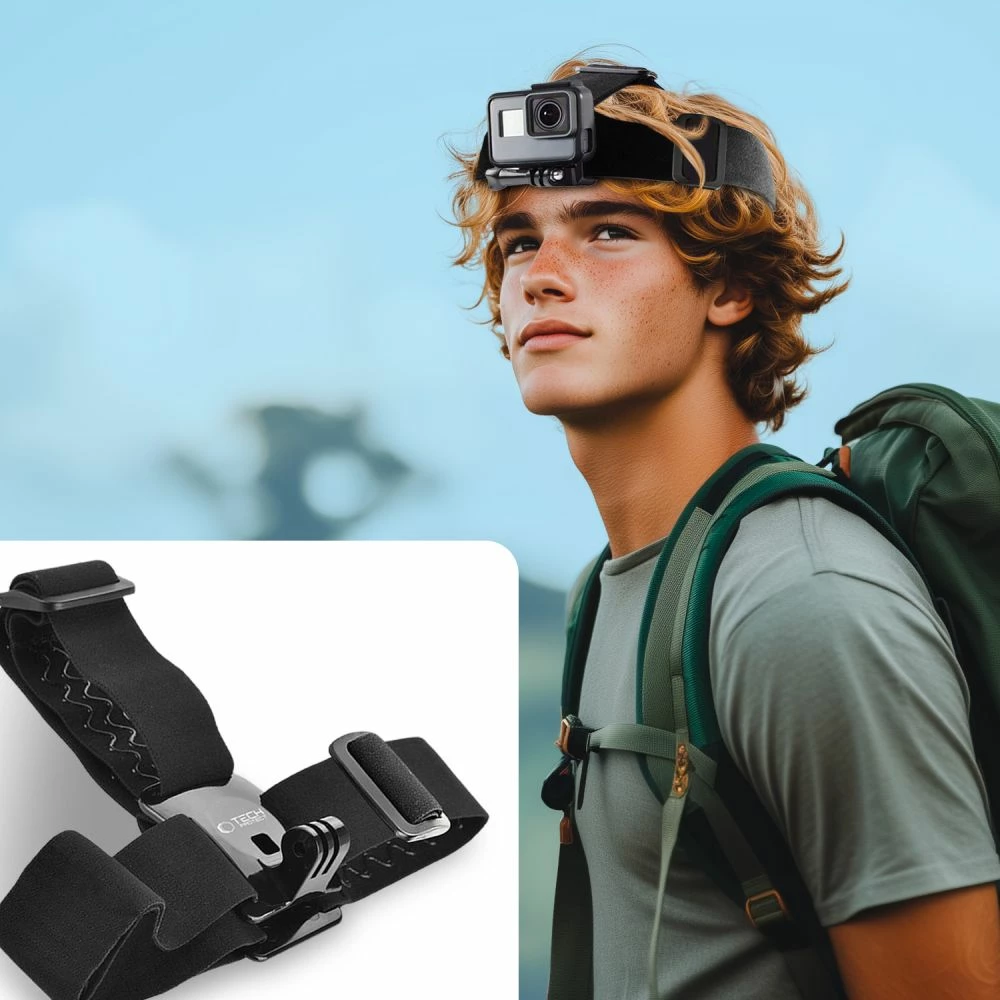 Mbajtës koke Tech-Protect GA100 për GoPro/DJI, i zi 7