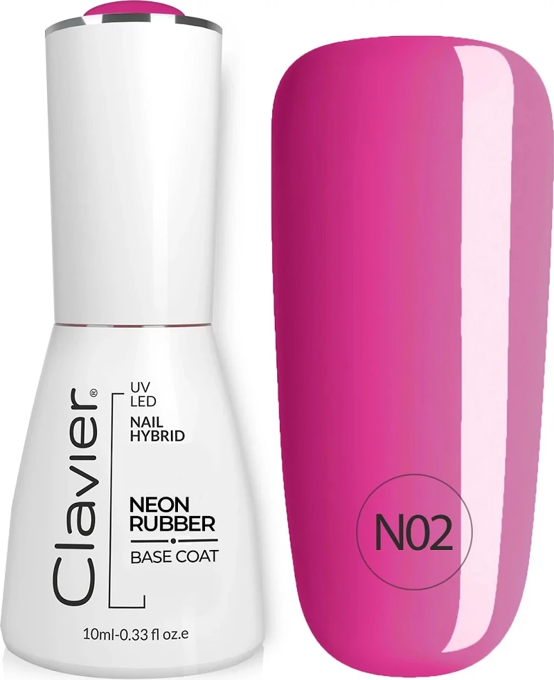 Bazë gomë për thonj Clavier Luxury Neon Rubber Base N02 Purple Rainbow 10ml