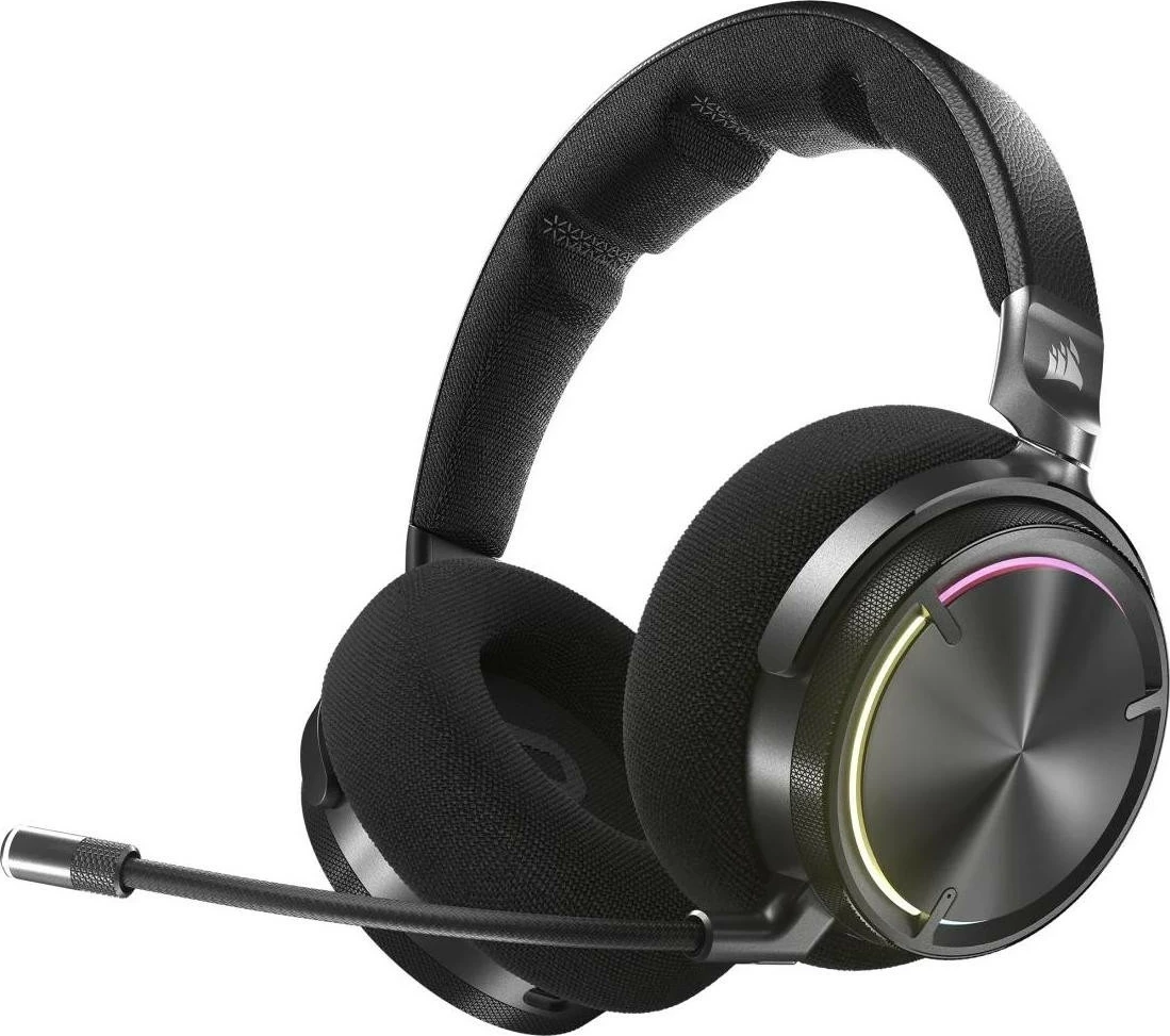 Kufje gaming Corsair Virtuoso Max Wireless, ANC, Dolby Atmos, RGB, të zeza