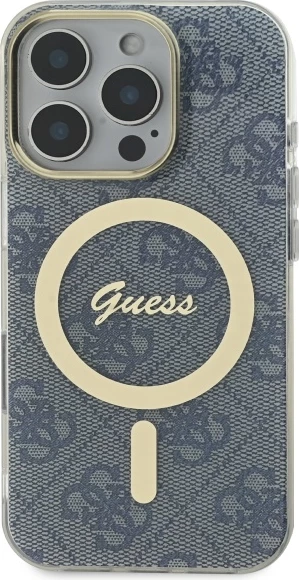 Mbështjellës Guess IML 4G MagSafe për iPhone 16 Pro, Blu