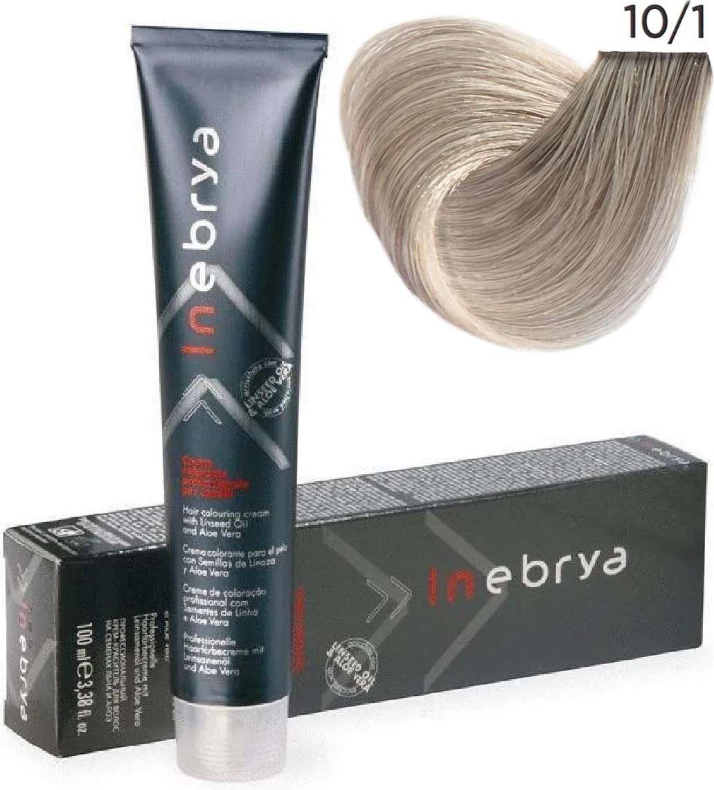 Ngjyrë për flokë Inebrya 10/1 Bionde Platinium e qelët në të hiri, 100 ml