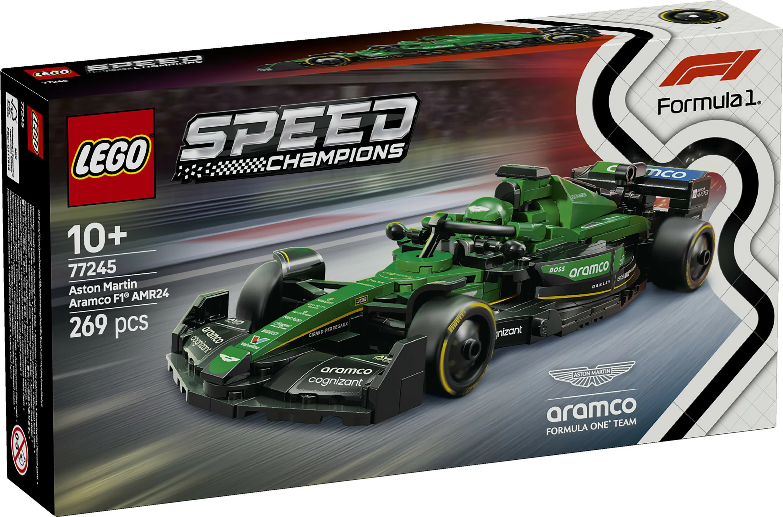 Set ndërtimi LEGO Aston Martin Aramco F1 AMR24, 269 pjesë, shumëngjyrësh
