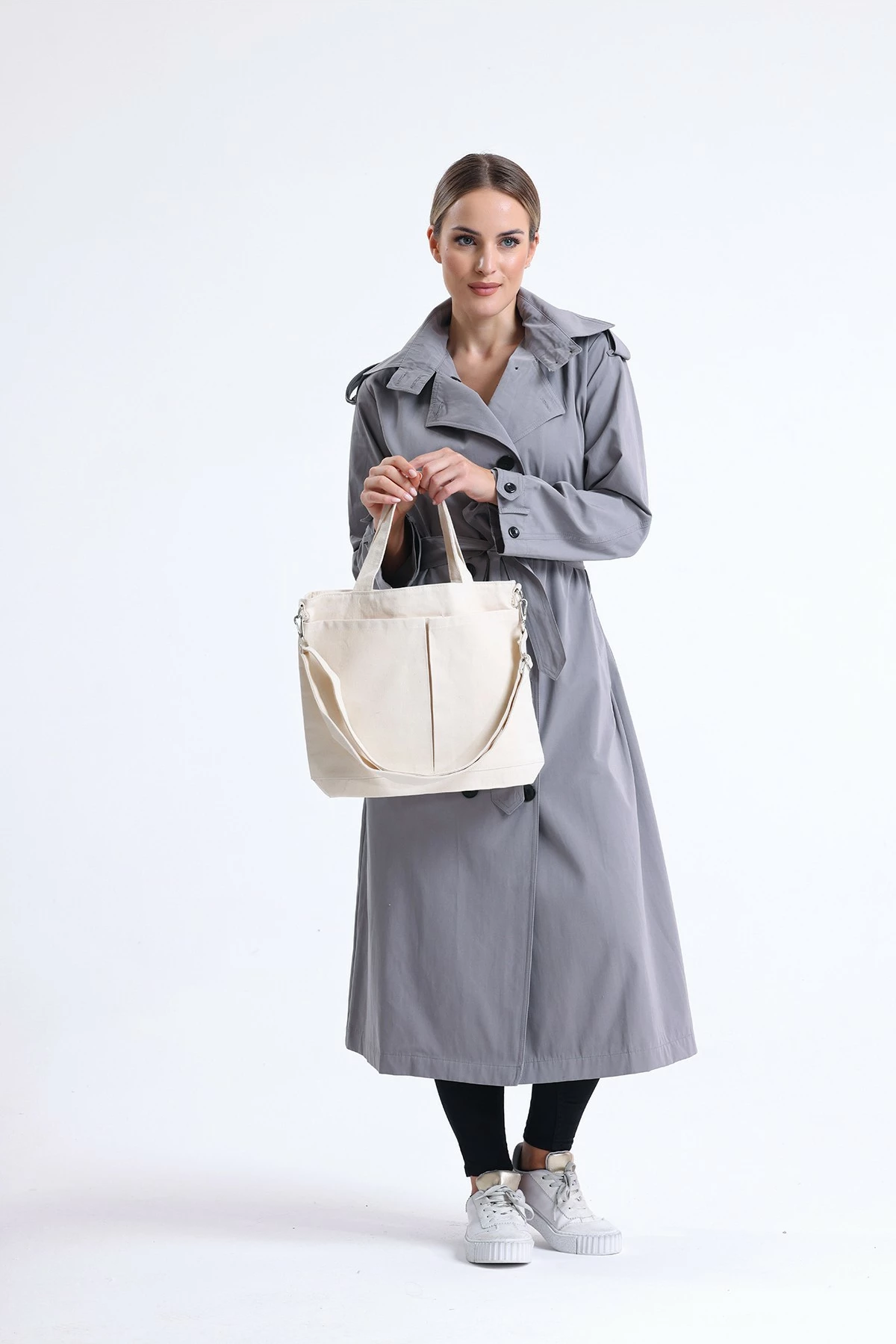 Çantë tote Zoozie Bags, krem, 2062