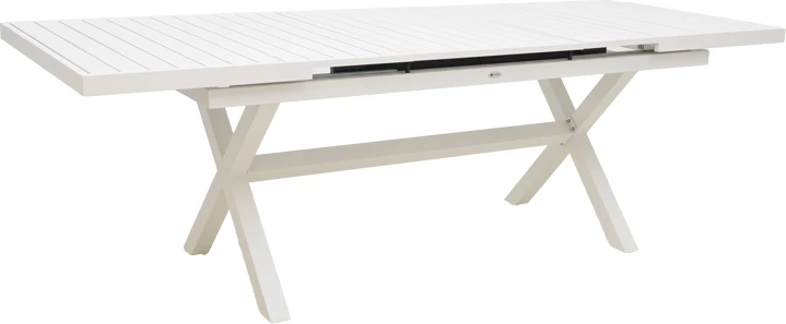 Tavolinë zgjeruese Dagyn, alumin e bardhë, 180-240x90x76cm