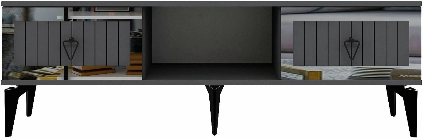 Komodë TV Skye Decor, Linda, anthracite, silver
