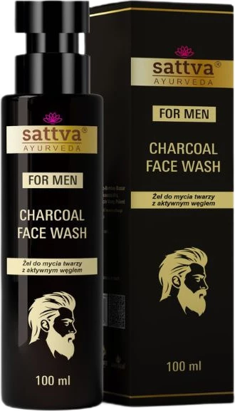 Gel pastrues fytyre për meshkuj Sattva me karbon të aktivizuar, 100ml