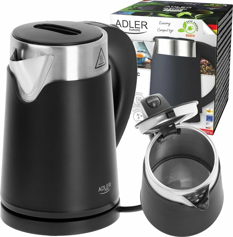 Çajnik elektrik Adler AD 1372 0.6 L 800 W metal, i zi