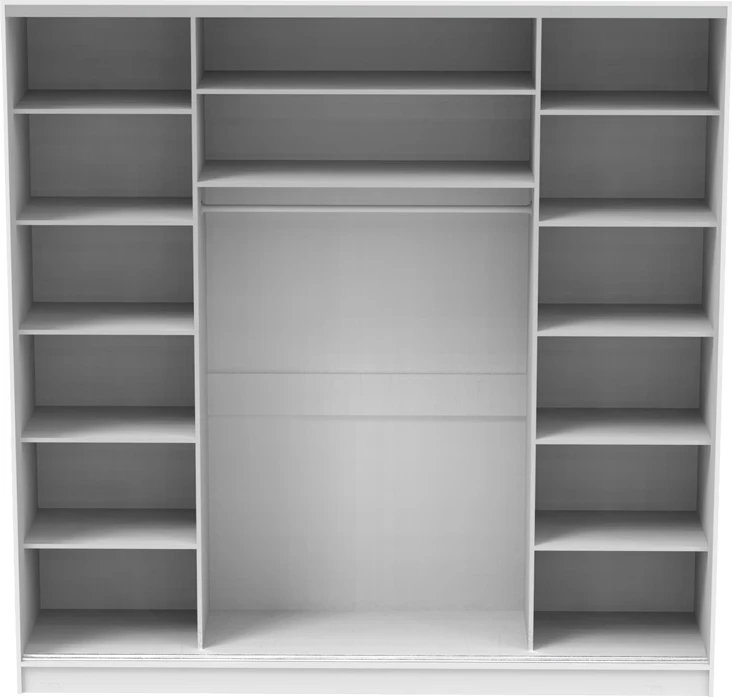 Dollap rrëshqitës me pasqyrë, ngjyrë e bardhë, 240x60x240cm