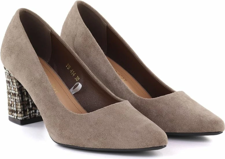 Këpucë me take të trasha për femra Leone PB414, kafe të çelët