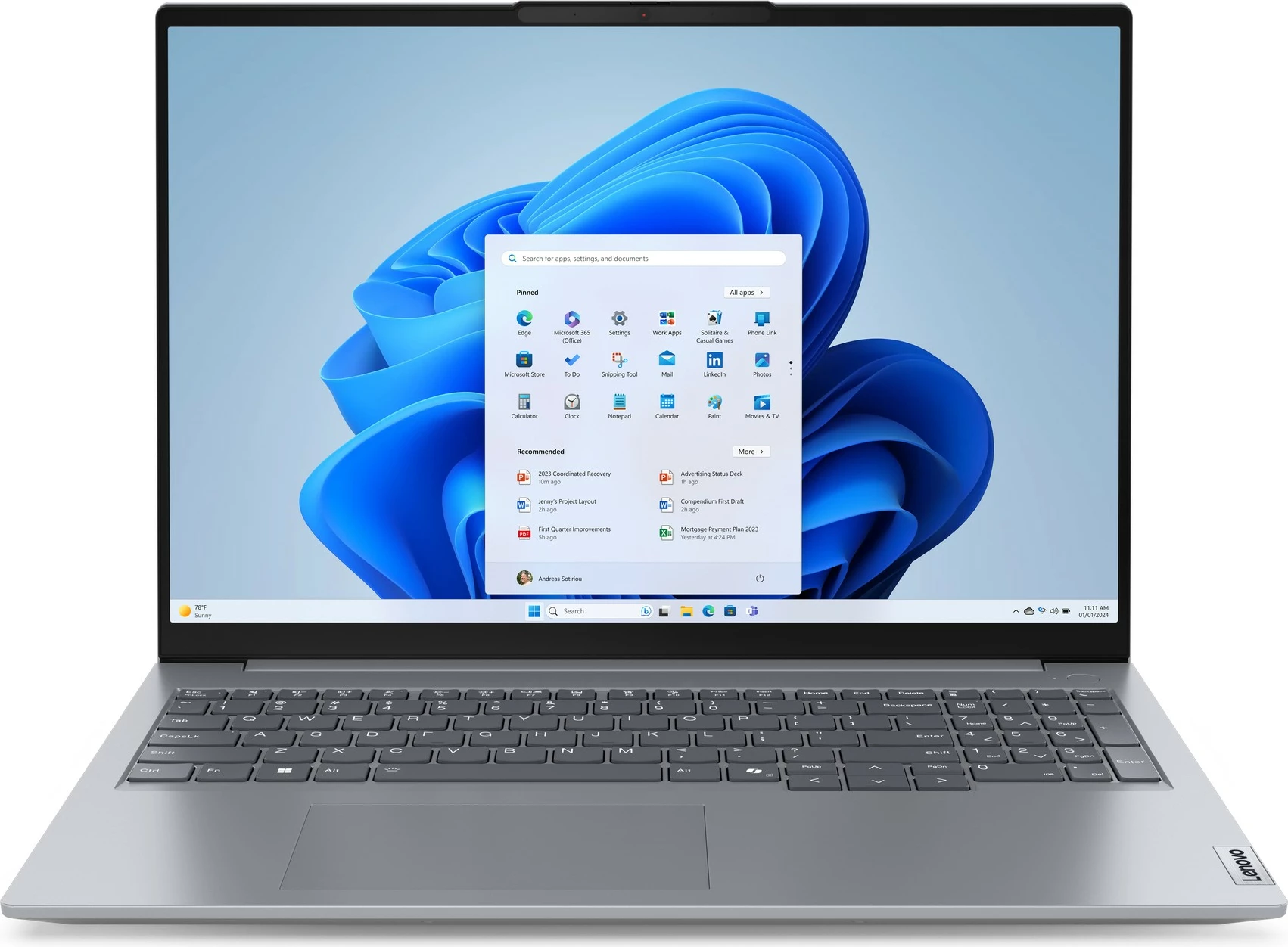 Laptop Lenovo ThinkBook 16 G7 IML, 16", Intel Core Ultra 5, 8GB RAM, 256GB SSD, Intel Graphics, hiri