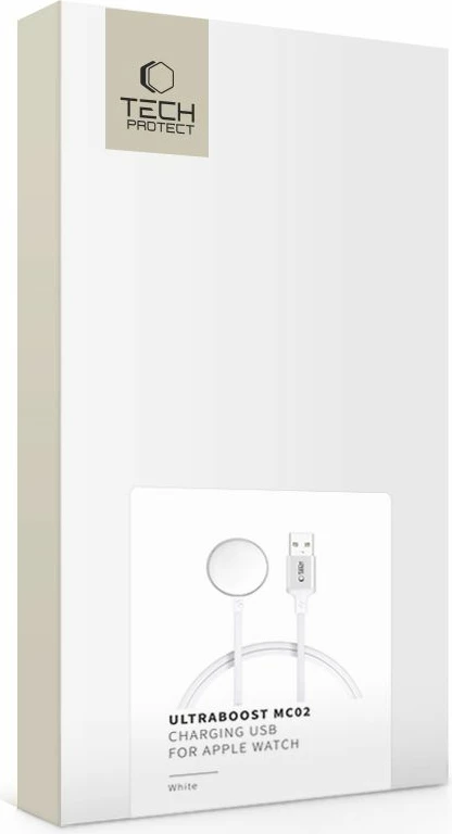 Karikues induktiv Tech-Protect UltraBoost USB-A për Apple Watch, 1m, Bardhë