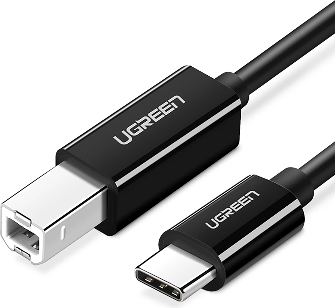 Kabllo printeri Ugreen US370 45106, USB-C në USB-B, 2m, e zezë