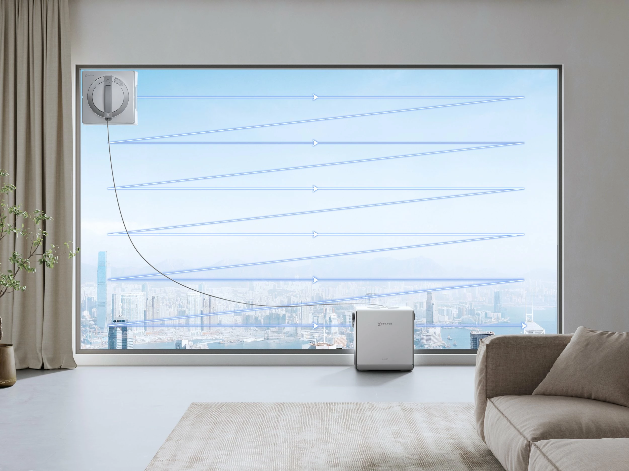 Robot pastrues dritaresh Ecovacs Winbot W2 Pro Omni 4500 mAh 5500 Pa, i bardhë