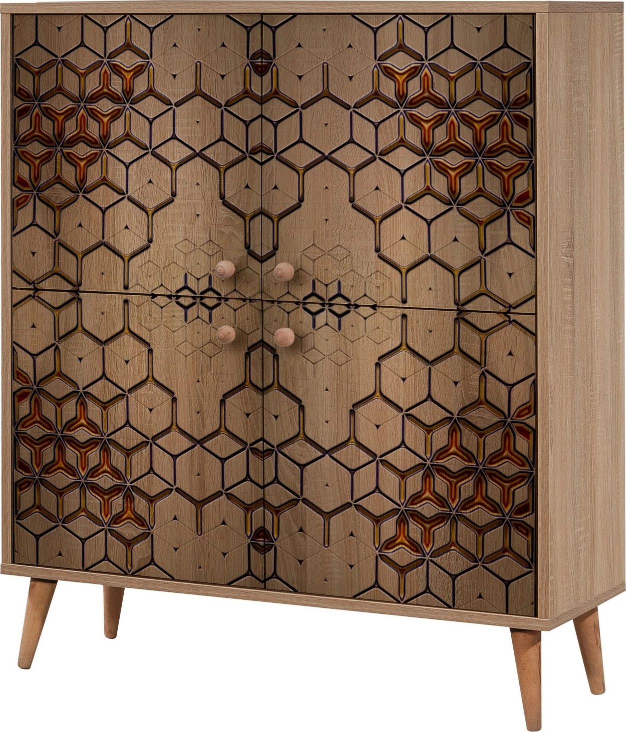 Dollap multifunksional Hanah Home, Multilux-720, ngjyrë lisi Sonoma