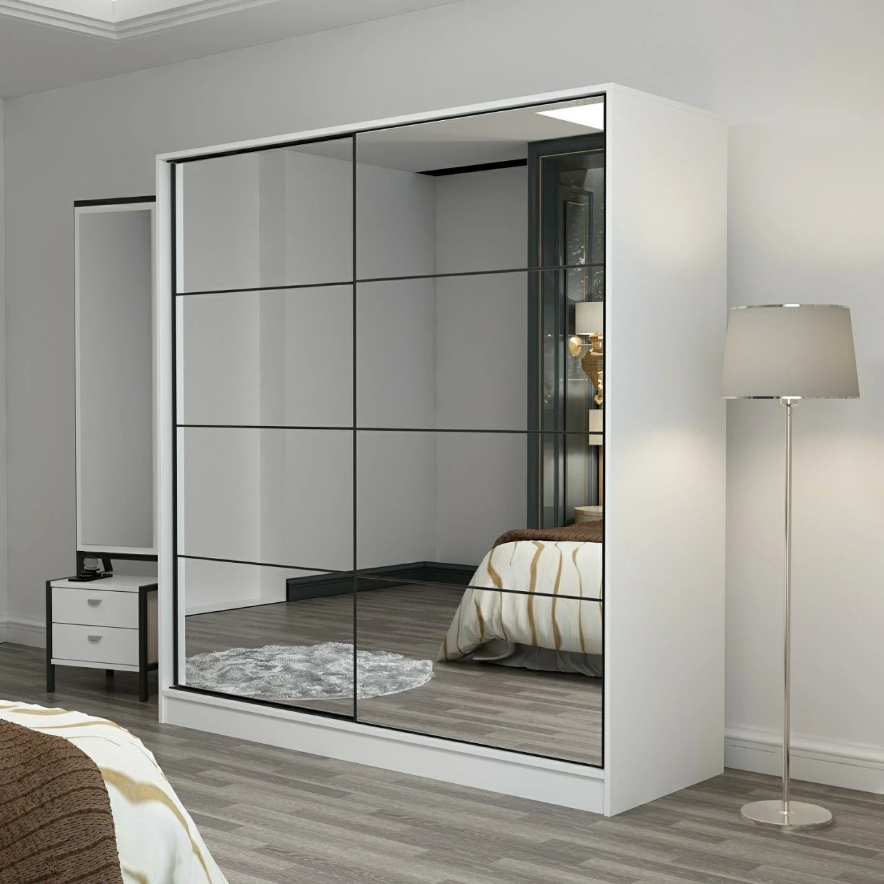 Dollap Hanah Home Kale, i bardhë, 180x190x52cm