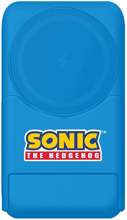 Powerbank magnetik OTL SH1195 Sonic The Hedgehog, 5000 mAh, USB-C 15W, kaltër, me mbajtëse