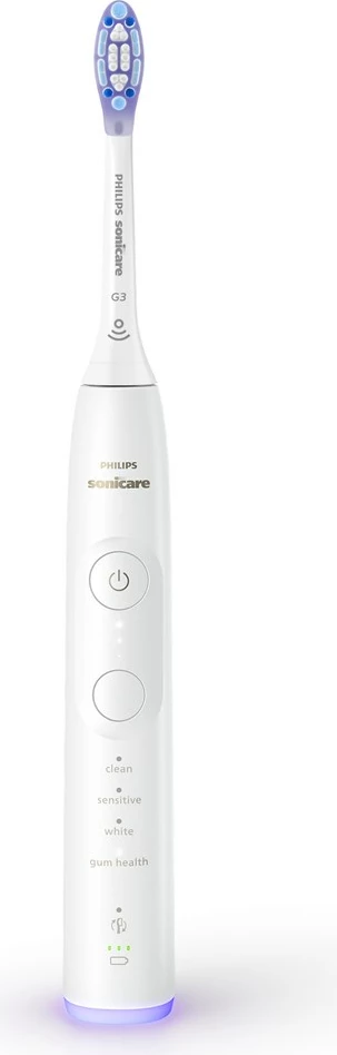 Furçë dhëmbësh elektrike sonike Philips Series 7100 HX7420/02, rechargeable, bateri e integruar, White, set me bazë karikimi, këllëf udhëtimi dhe 2 koka